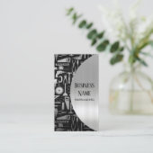 Werkplaatstools voor zwart en zilver Visitekaartje (Staand voorkant)