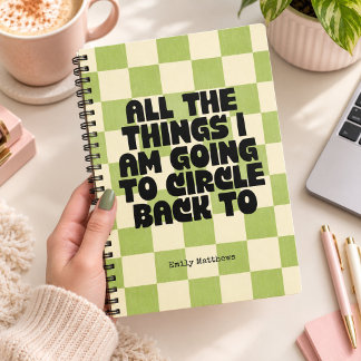 Werkplek Humor Quote Notitieboek Geruit Groen