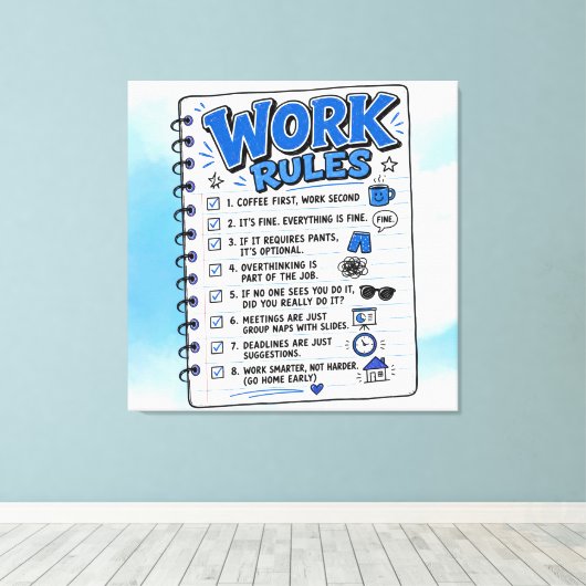 Werkregels Muur Kunst Omwikkeld Canvas (Glans) Afdruk (Insitu (Houten vloer))