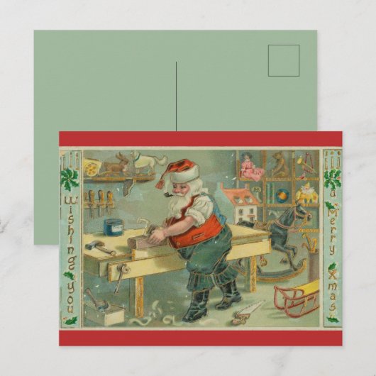  werkshop — Kerstman Briefkaart (Voorkant / Achterkant)