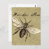  Werkster Bijen Insect Illustratie Antiek Briefkaart (Voorkant / Achterkant)