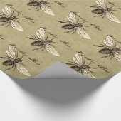  Werkster Bijen Insect Illustratie Antiek Cadeaupapier (Hoek)