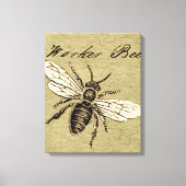 Werkster Bijen Insect Illustratie Antiek Canvas Afdruk (Voorkant)