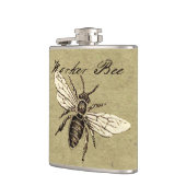 Werkster Bijen Insect Illustratie Antiek Heupfles (Links)