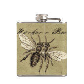 Werkster Bijen Insect Illustratie Antiek Heupfles (Achterkant)