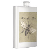  Werkster Bijen Insect Illustratie Antiek Heupfles (Rechts)