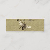  Werkster Bijen Insect Illustratie Antiek Mini Visitekaartje (Achterkant)