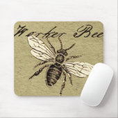  Werkster Bijen Insect Illustratie Antiek Muismat (Met muis)