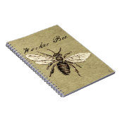  Werkster Bijen Insect Illustratie Antiek Notitieboek (Rechterzijde)