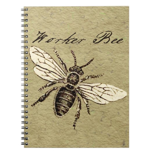  Werkster Bijen Insect Illustratie Antiek Notitieboek (Voorkant)
