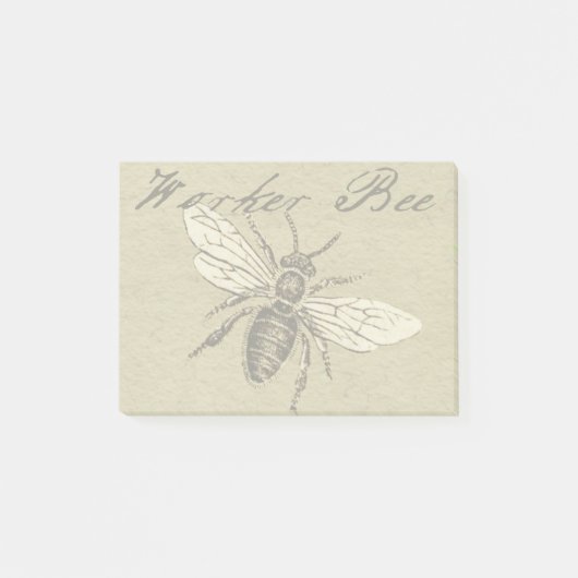  Werkster Bijen Insect Illustratie Antiek Post-it® Notes (Voorkant)