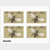 Werkster Bijen Insect Illustratie Antiek Rechthoekige Sticker (Vel)