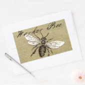 Werkster Bijen Insect Illustratie Antiek Rechthoekige Sticker (Envelop)