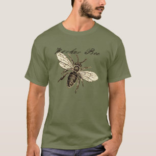 Werkster Bijen Insect Illustratie Antiek T-shirt