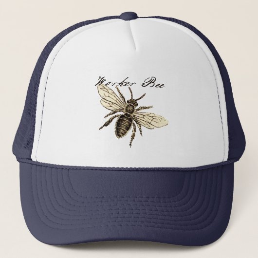  Werkster Bijen Insect Illustratie Antiek Trucker Pet (Voorkant)