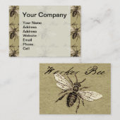  Werkster Bijen Insect Illustratie Antiek Visitekaartje (Voorkant / Achterkant)