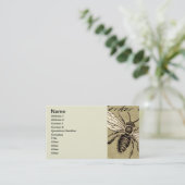  Werkster Bijen Insect Illustratie Antiek Visitekaartje (Staand voorkant)