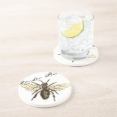  Werkster Bijen Insect Illustratie Antiek Zandsteen Onderzetter (Zijkant)