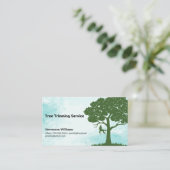 werkster die boom snoeit | landschapsarchitectuur  visitekaartje (Staand voorkant)