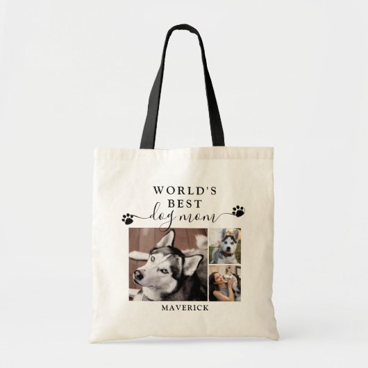 Werkt beste hond Mam schildert Manuscript 3 Foto Tote Bag (Voorkant)