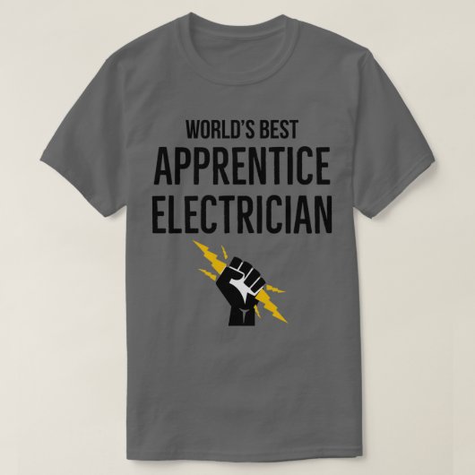 Werkt beste leerling-elektricien t-shirt (Design voorkant)