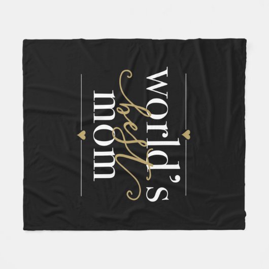 Werkt beste Mam Black en Gold Elegant Script Fleece Deken (Voorkant (Horizontaal))