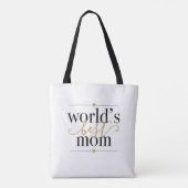 Werkt Beste Mam Elegant Black en Gold Script Tote Bag (Achterkant)