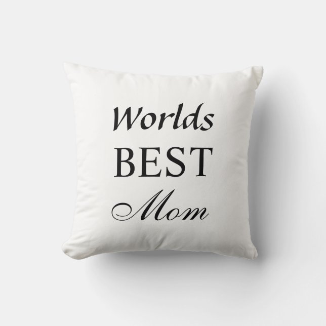Werkt Beste Mam Pillow op White & Black Kussen (Voorkant)