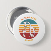 Werkt beste mama, Giraffes Ronde Button 7,6 Cm (Voorkant /achterkant)
