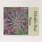 Werkt beste Nana-woestijn Plant Red Barrel Cactus Legpuzzel (Horizontaal)