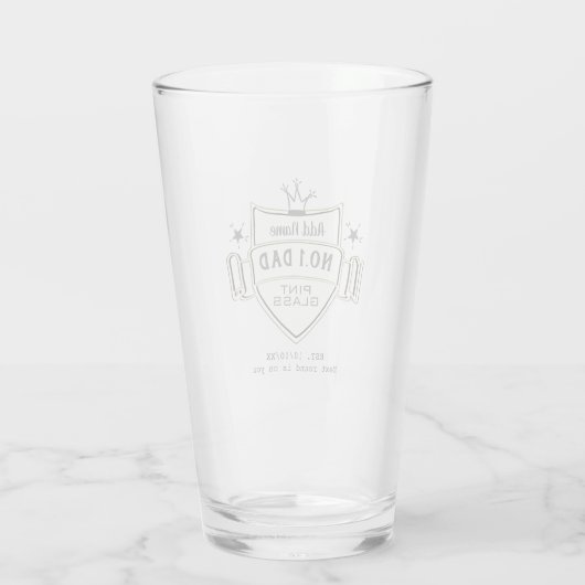 Werkt Beste nr.1 DAD- Gepersonaliseerde BEER PINT  Glas (Achterkant)