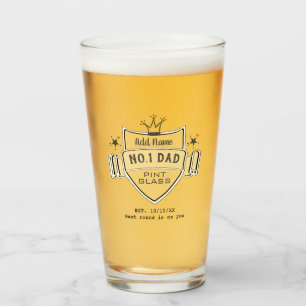 Werkt Beste nr.1 DAD- Gepersonaliseerde BEER PINT  Glas