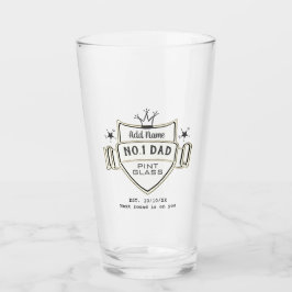Werkt Beste nr.1 DAD- Gepersonaliseerde BEER PINT  Glas