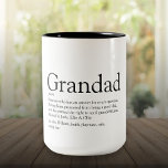 Werkt beste opa opa opa Papa definitie Tweekleurige Koffiemok<br><div class="desc">Pas je aan voor je speciale opa,  opa,  papa of pop om een unieke gave te creëer. Een perfecte manier om hem te shows hoe geweldig hij elke dag is. Ontworpen door: Thisnotme©</div>