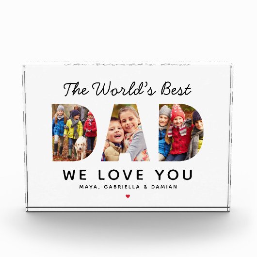 Werkt Beste pap Aangepast gezin Collage Fotoblokken (Voorkant)