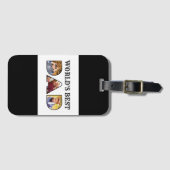 Werkt beste pap Citaat Modern 3 Foto Collage Bagagelabel (Voorkant (horizontaal))