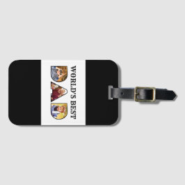 Werkt beste pap Citaat Modern 3 Foto Collage Bagagelabel