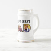 Werkt beste pap Citaat Modern 3 Foto Collage Bierpul (Voorkant rechts)