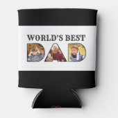 Werkt beste pap Citaat Modern 3 Foto Collage Blikjeskoeler (Voorkant)