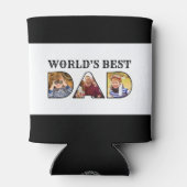 Werkt beste pap Citaat Modern 3 Foto Collage Blikjeskoeler (Achterkant)