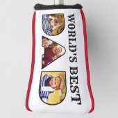 Werkt beste pap Citaat Modern 3 Foto Collage Golfheadcover (Draai 90)