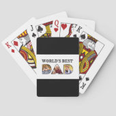 Werkt beste pap Citaat Modern 3 Foto Collage Pokerkaarten (Achterkant)