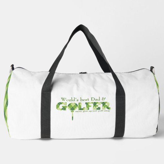 Werkt beste pap golfer slogan tas (Voorkant)