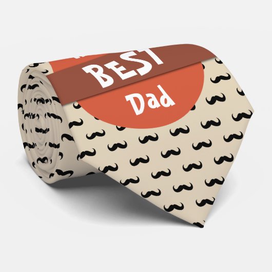 Werkt beste pap Stropdas met mustache patroon (Opgerold)