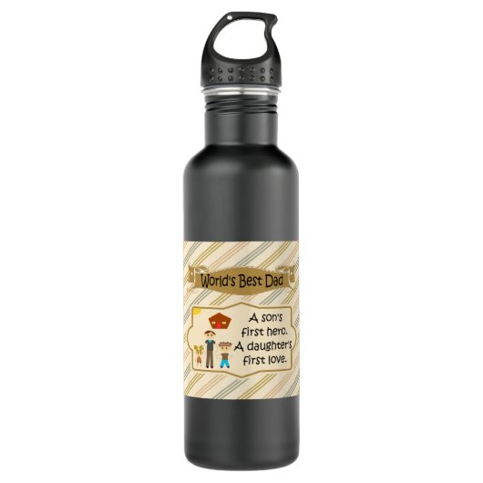 Werkt beste vader eerste liefde waterfles  (Voorkant)
