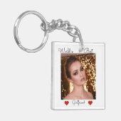 Werkt beste vriendin foto op maat sleutelhanger (Voorkant Links)