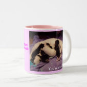 Werkt de beste babysitter!!! tweekleurige koffiemok (Voorkant rechts)