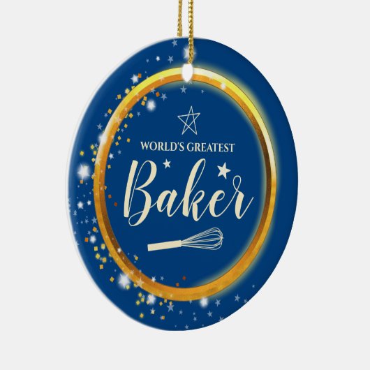 Werkt de beste bakkerij die met kerst bakken keramisch ornament (Rechts)