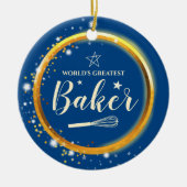 Werkt de beste bakkerij die met kerst bakken keramisch ornament (Voorkant)
