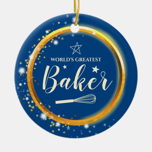 Werkt de beste bakkerij die met kerst bakken keramisch ornament (Voorkant)